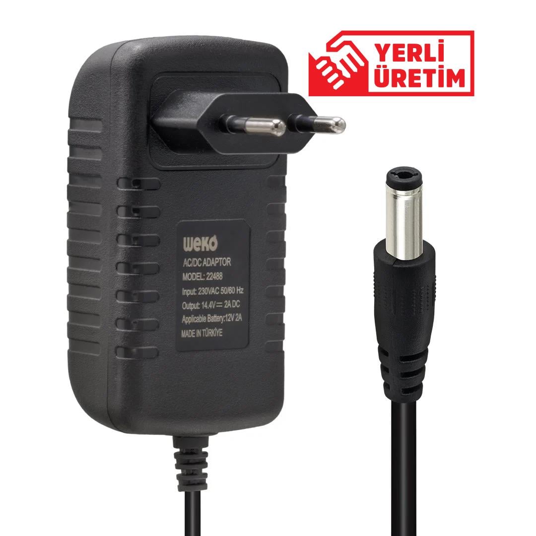 Weko 14.4 Volt 2 Amper 4S LiFePO4 Akü Şarj Cihazı - 5.5*2.5 mm Uçlu