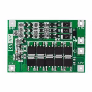 3S 40A Balanslı BMS 12.6V Li-ion Pil Koruma Kartı ön görünümü