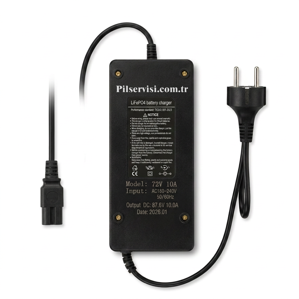 72V 10A LiFePO4 ve Li-ion Akıllı Şarj Cihazı