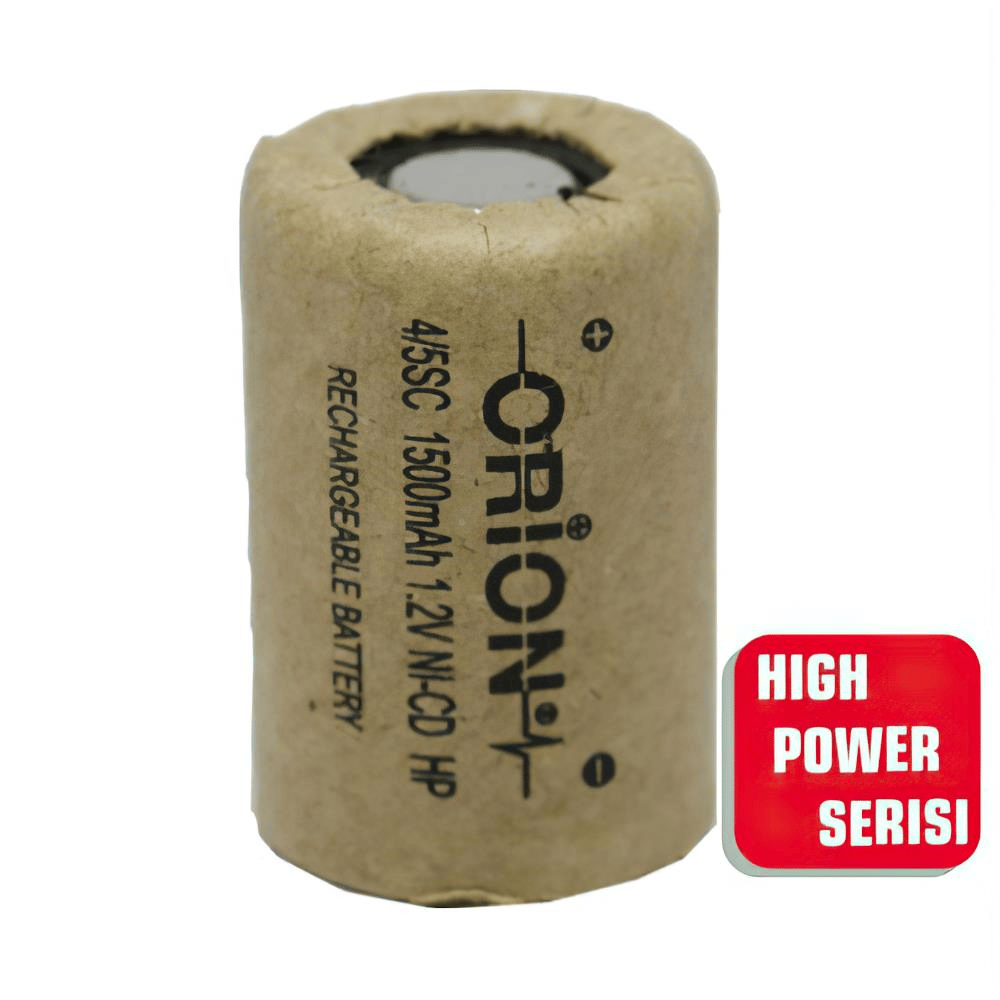 Orion 1.2V Ni-Cd 4/5 SC 1500mAh Şarj Edilebilir Endüstriyel Pil