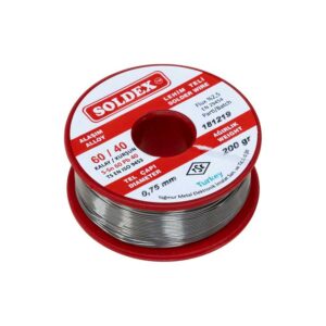 Soldex 0.75 mm 200 gr 60/40 Lehim Teli Makarası - Pil Kutusu