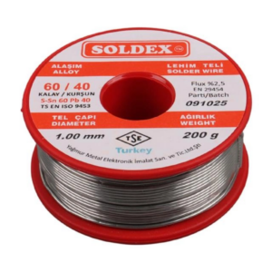 Soldex 1.00 mm 200 gr Kurşunlu Lehim Teli - Pil Kutusu